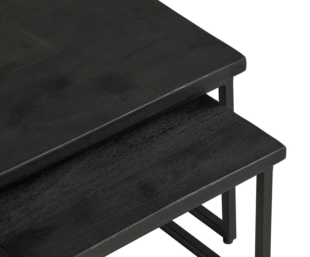 Zwarte Cuba vierkante salontafel set van 2 Big