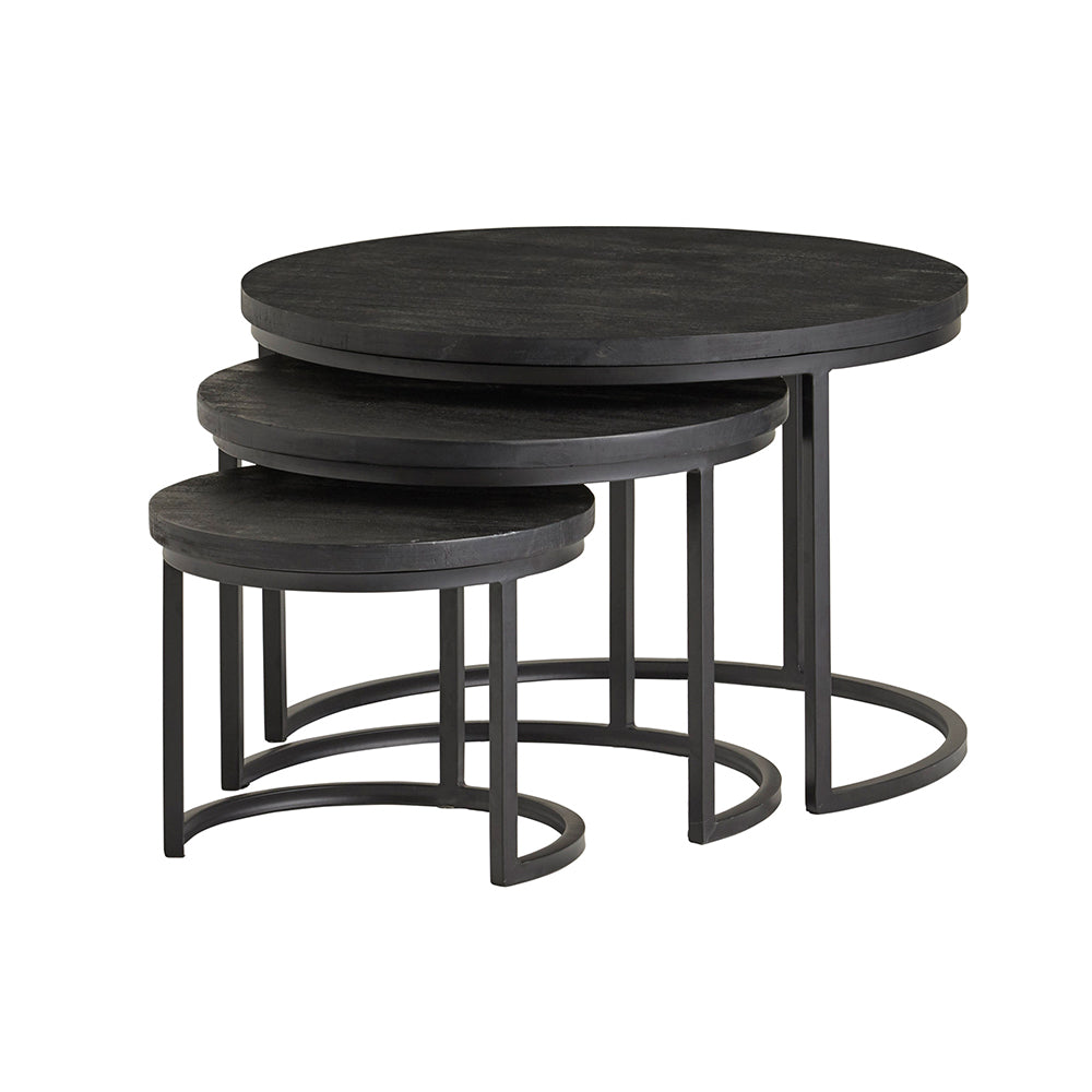 Zwarte Enzo salontafel set van 3