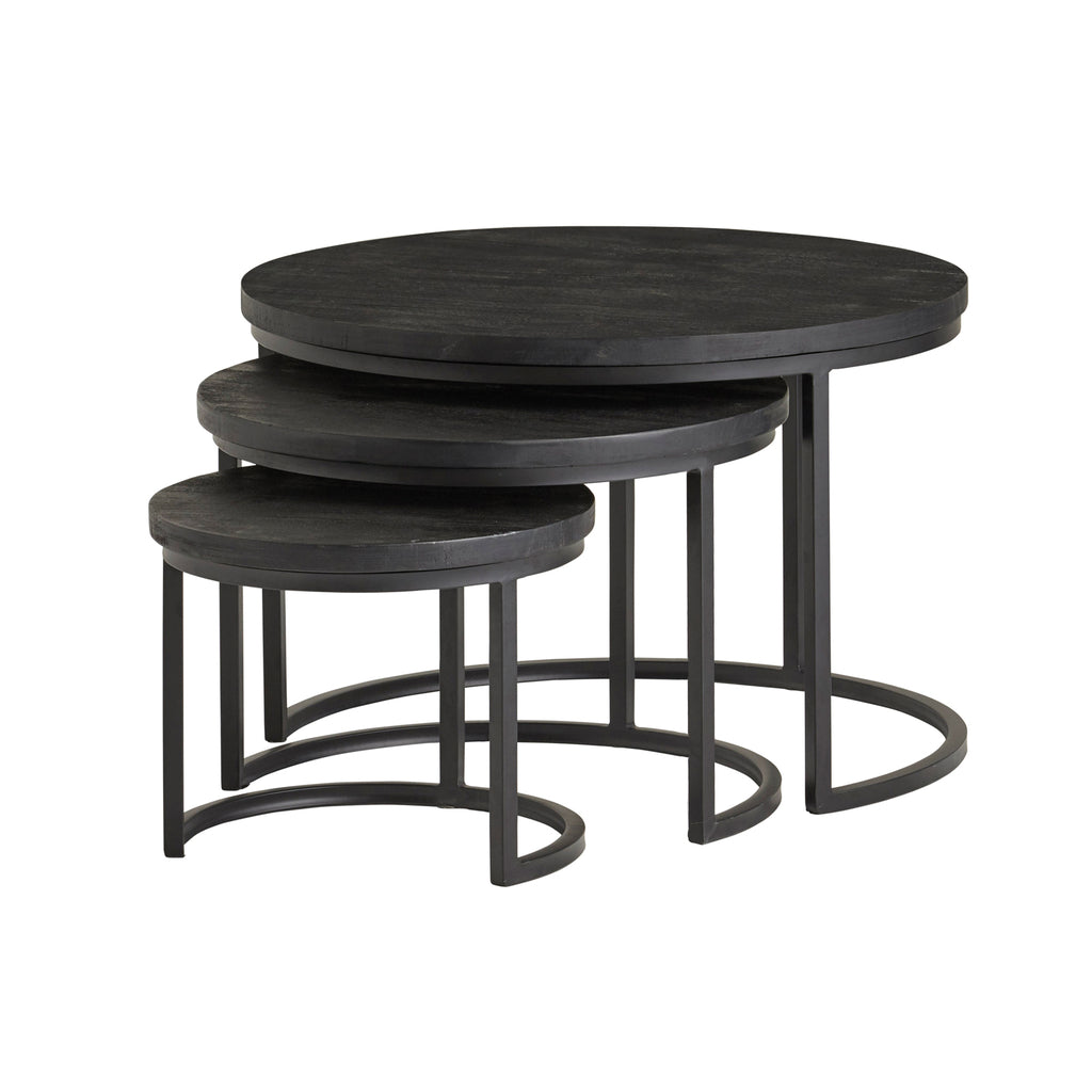 Zwarte Enzo salontafel set van 3