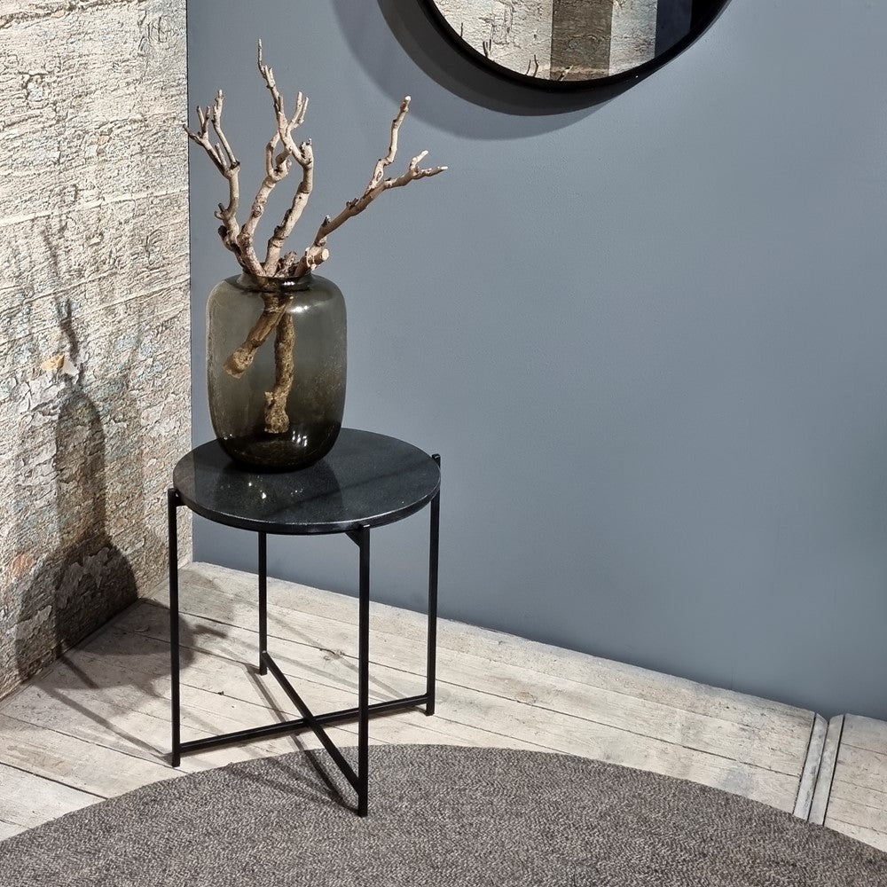 Sidetable met zwart marmeren blad 49