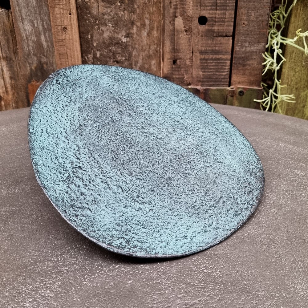 Bord Decoratief Blauw Patina Middel (set van 4)