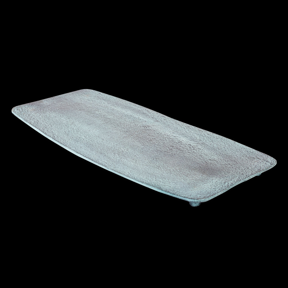 Bord Rechthoek Decoratief Blauw Patina Groot (set van 4)