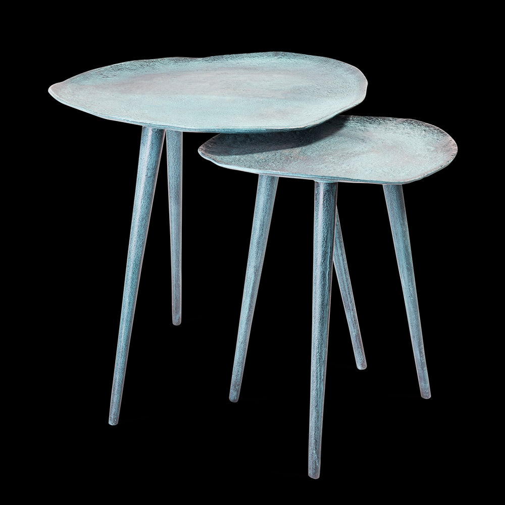 Sidetable Blauw Patina 34,5 (set van 2)