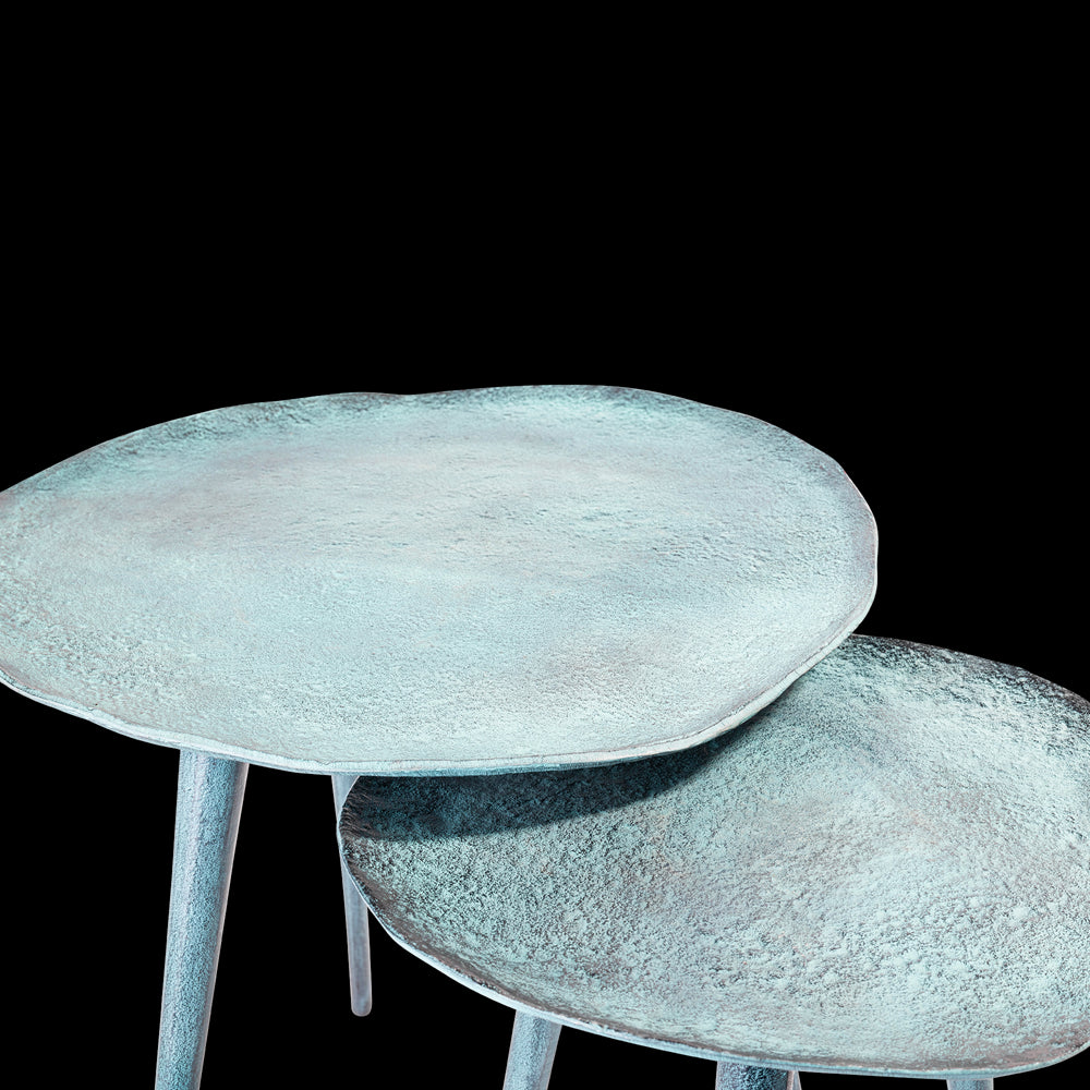 Sidetable Blauw Patina 34,5 (set van 2)