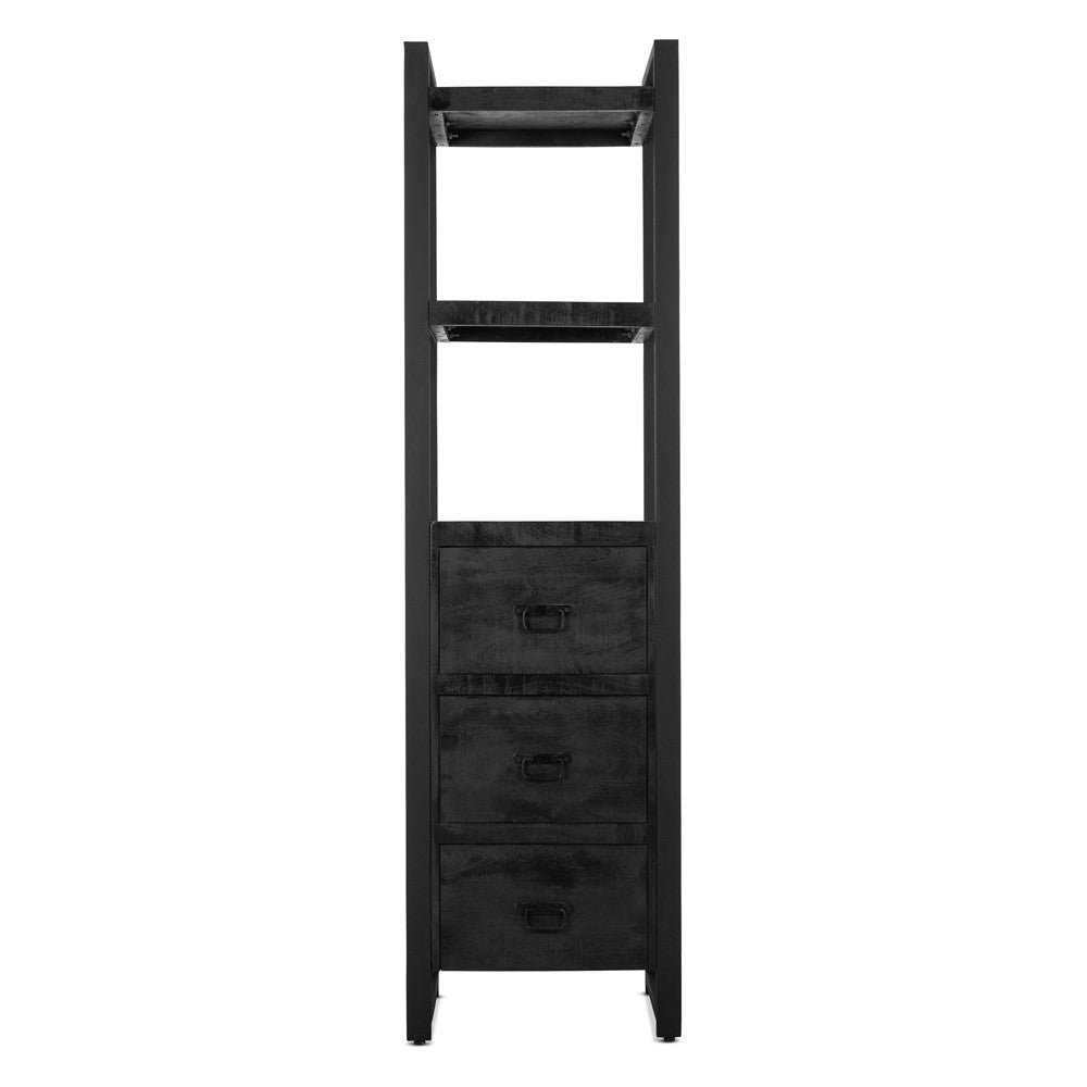 Boekenkast Britt Black with Drawers