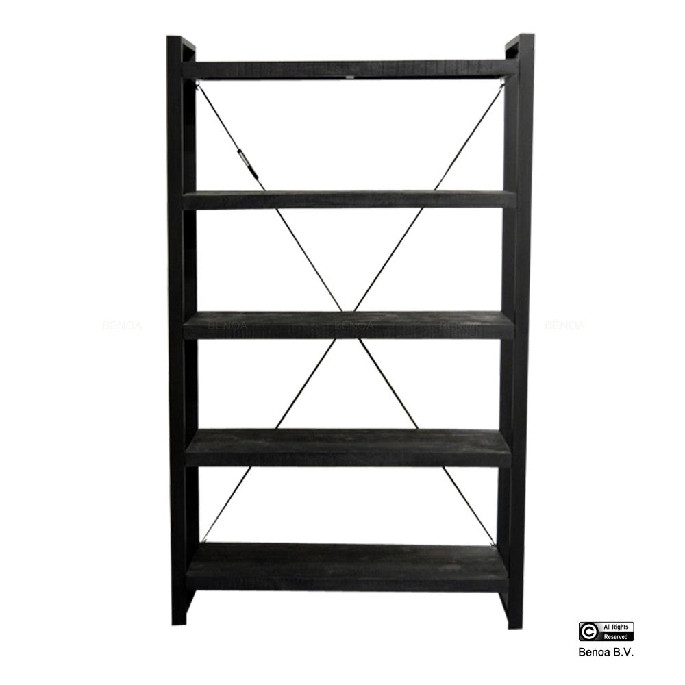 Boekenkast Britt Black Open 120