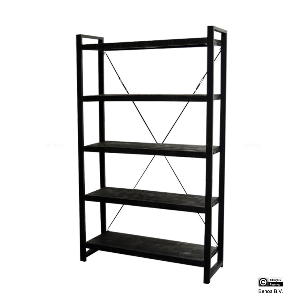 Boekenkast Britt Black Open 120