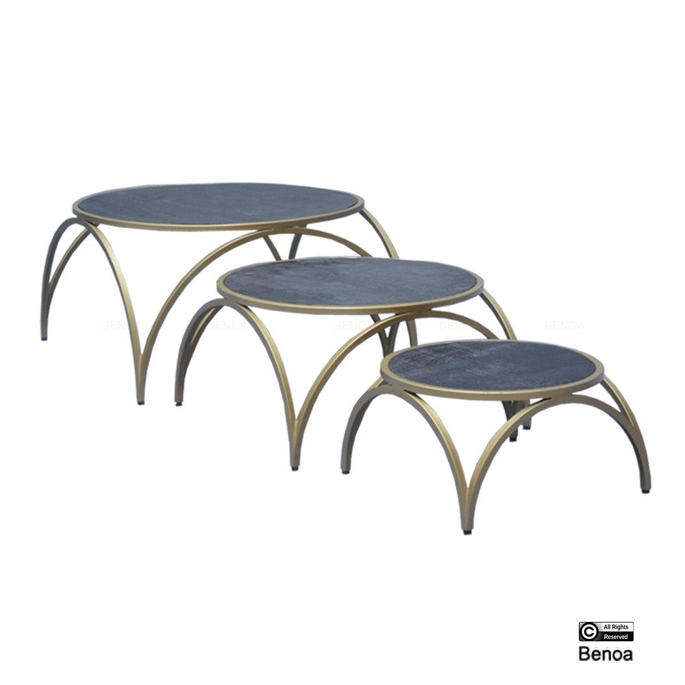 Salontafel Rond Messing Set van 3