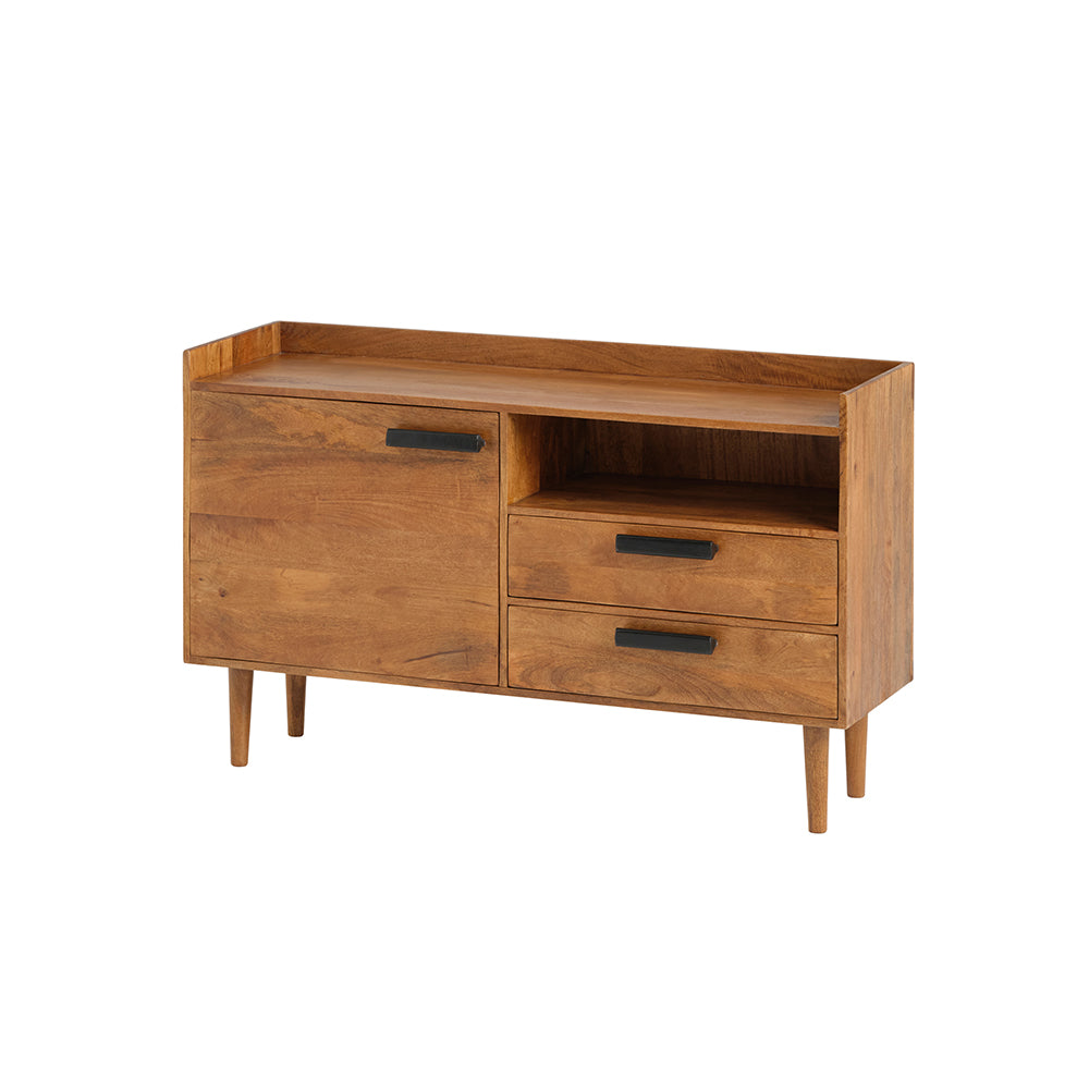 Commode 130 with 1 door, 2 drawers, and 1 open compartment.