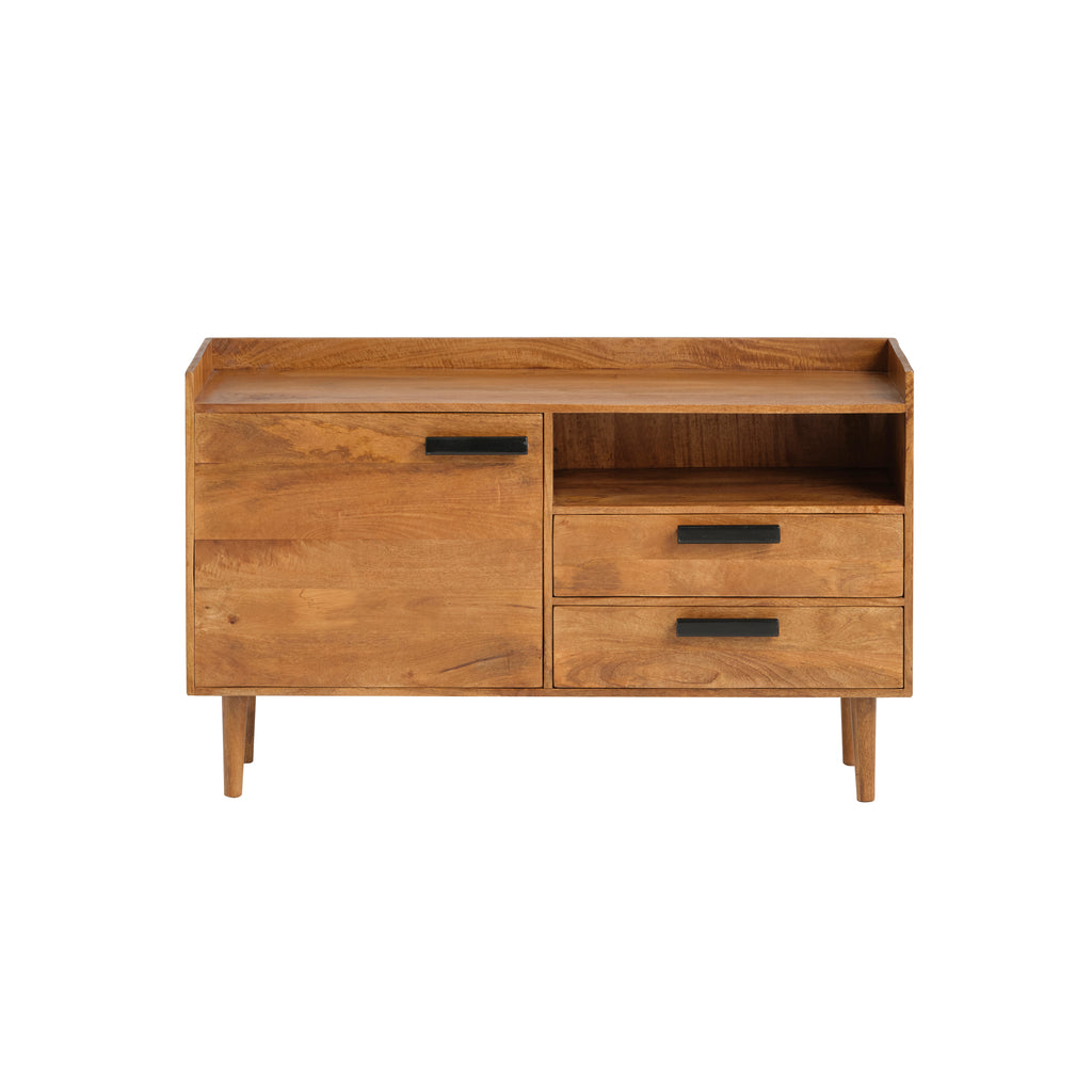 Commode 130 with 1 door, 2 drawers, and 1 open compartment.