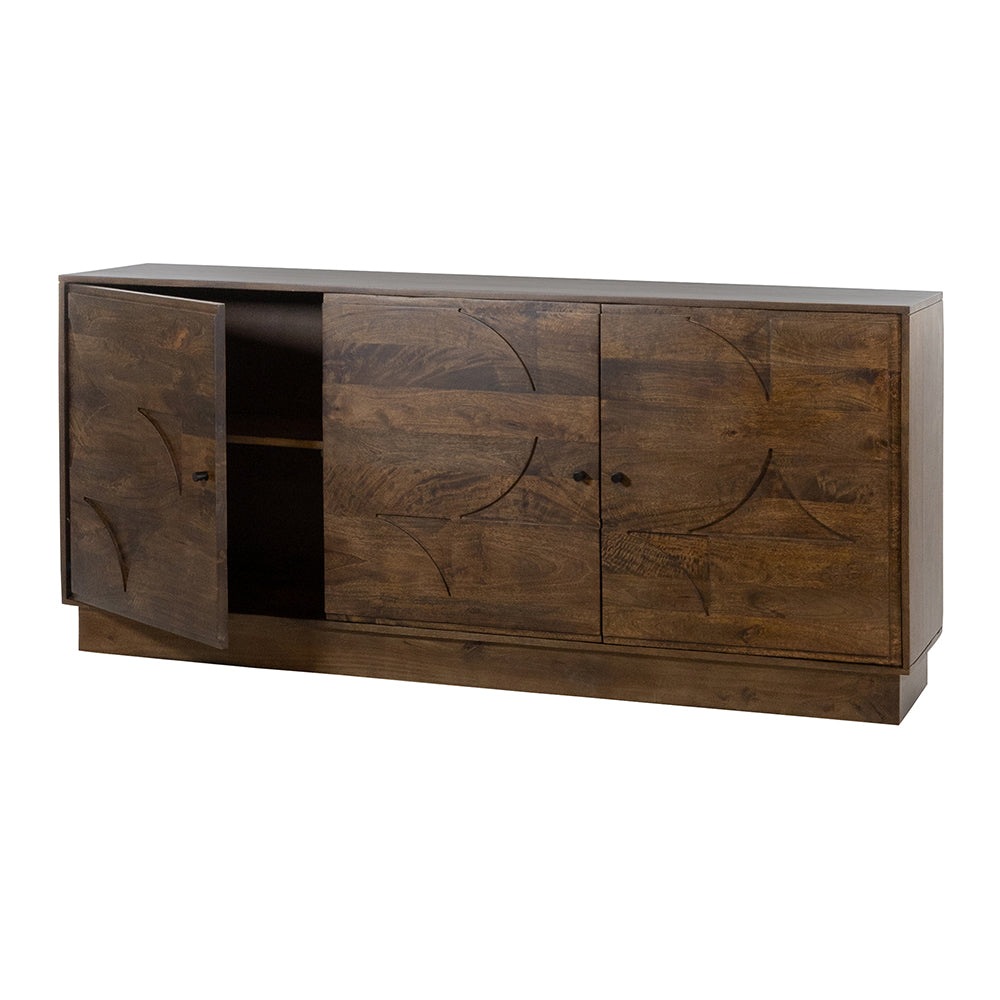 Dressoir 180 met 3 deuren, Donker Walnoot
