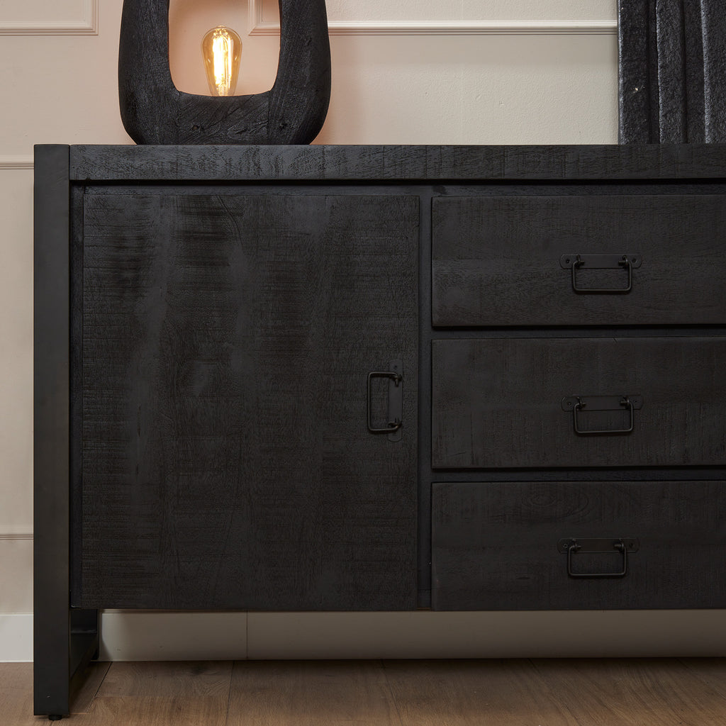 Dressoir Boaz Zwart | 160 cm