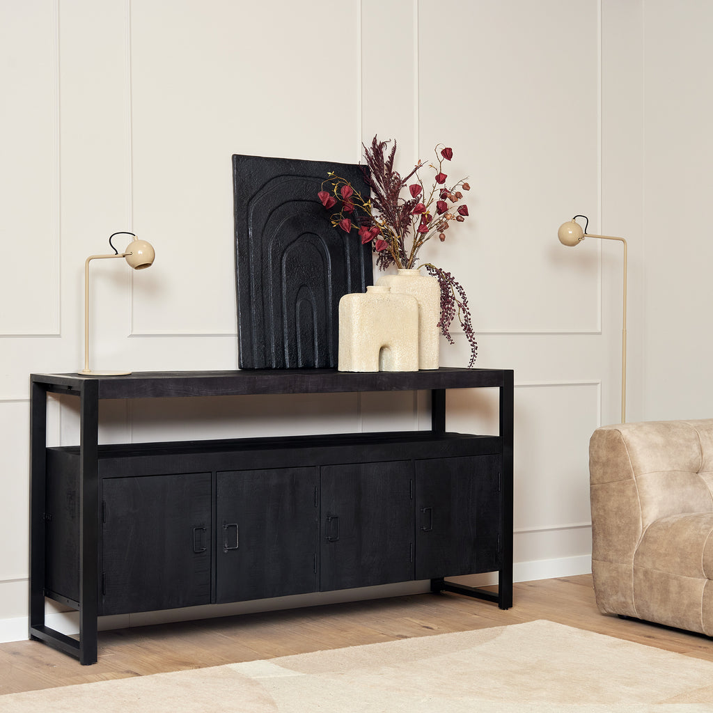 Dressoir Boaz Zwart | 175 cm