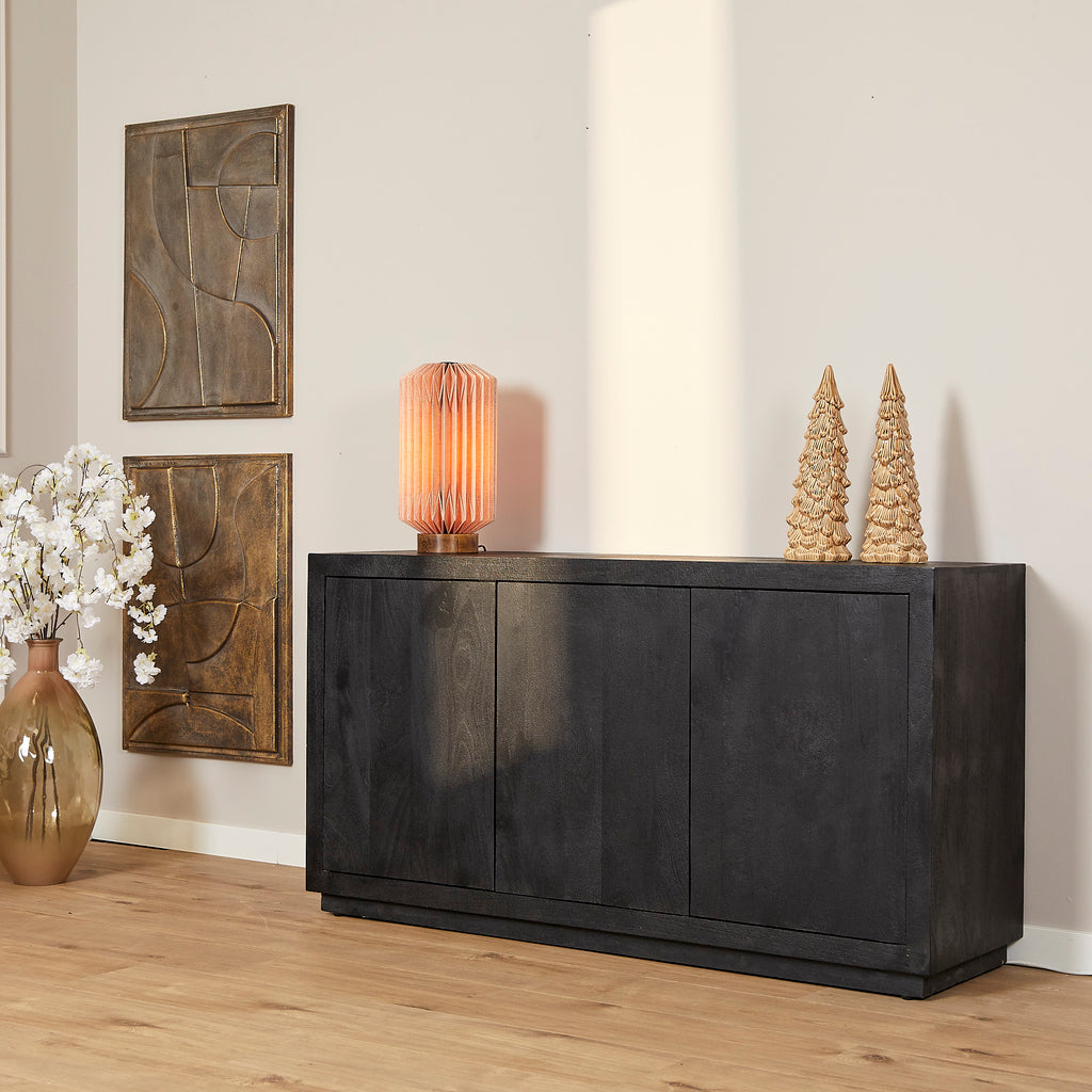 Dressoir Brussel Zwart 3 deuren | 150 cm
