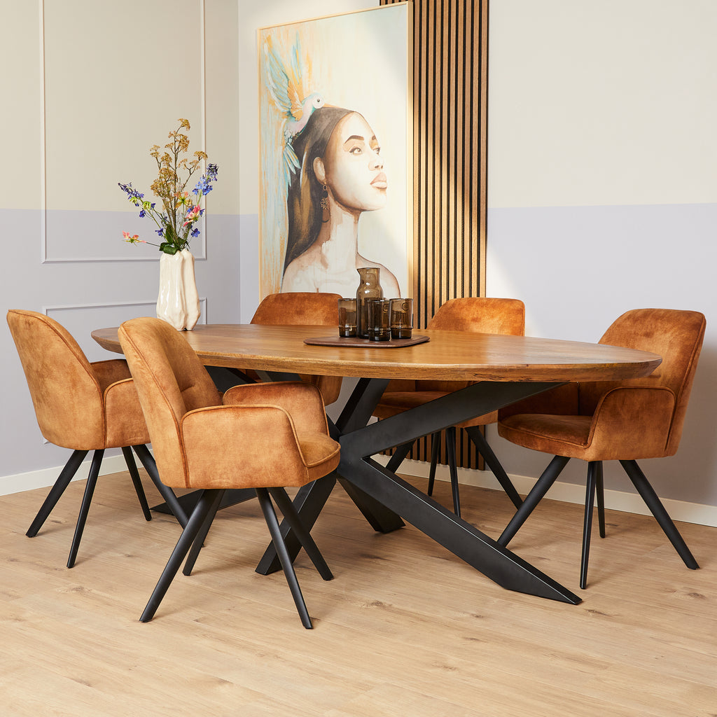 Eetkamerstoel Nova | Goud (Set van 2)