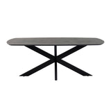 Eetkamertafel Deens ovaal 210, Acacia Zwart