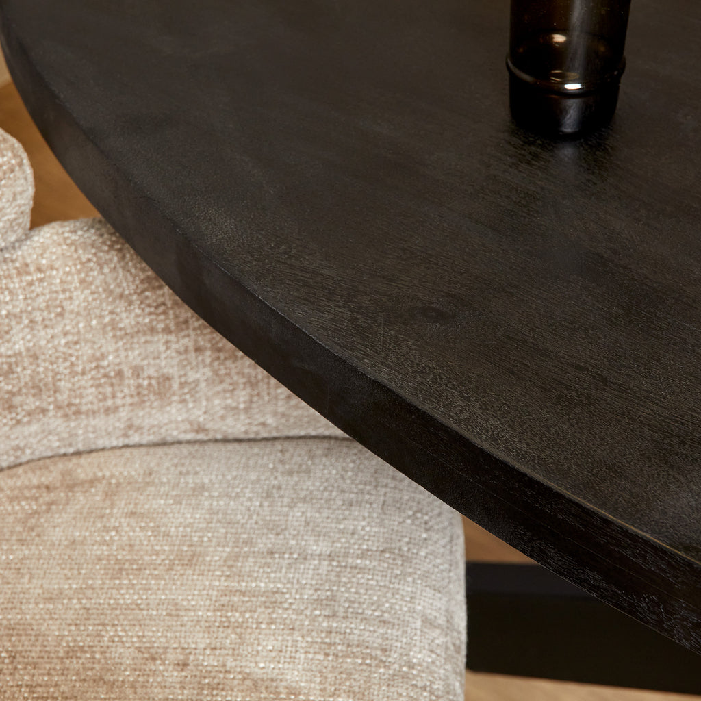 Eetkamertafel Denver Zwart | Ovaal | 180 cm