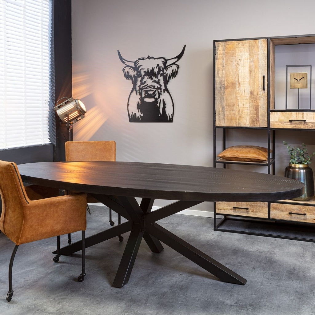 Eetkamertafel Denver Zwart | Ovaal | 300 cm