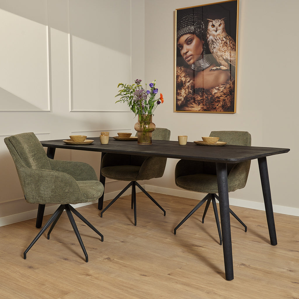 Eettafel Omaha Zwart | 200 cm