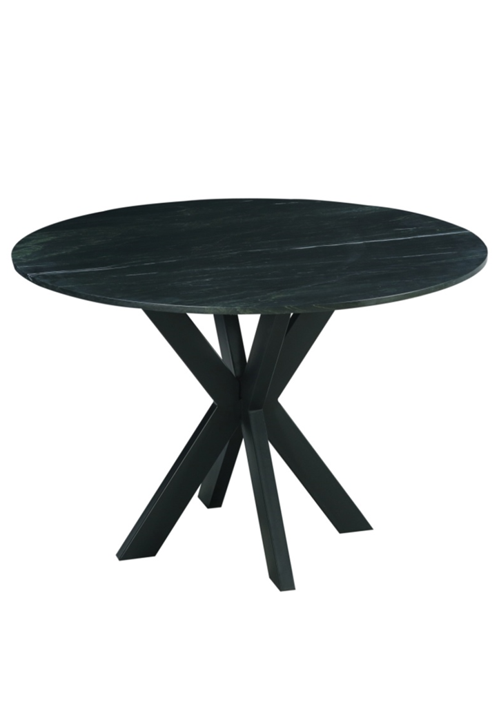 HSM-collectie - Ronde eettafel Marmer - 90x90x77 - Zwart - Marmer/Metaal