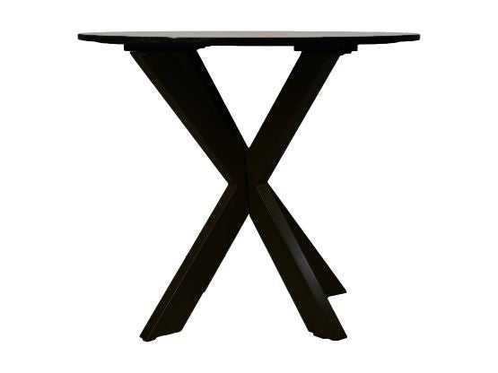 HSM-collectie - Ronde eettafel Marmer - 90x90x77 - Zwart - Marmer/Metaal