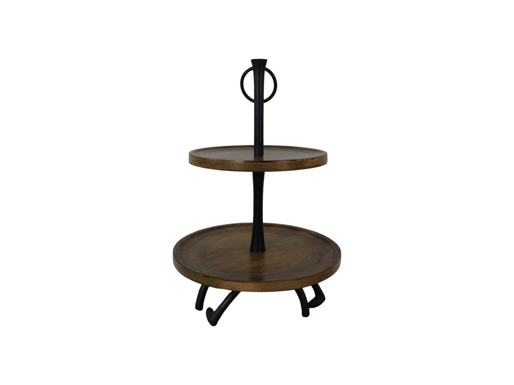 Houten etagère - 30x30x45 - Naturel/Zwart - Mango/Metaal