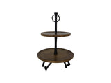 Houten etagère - 30x30x45 - Naturel/Zwart - Mango/Metaal