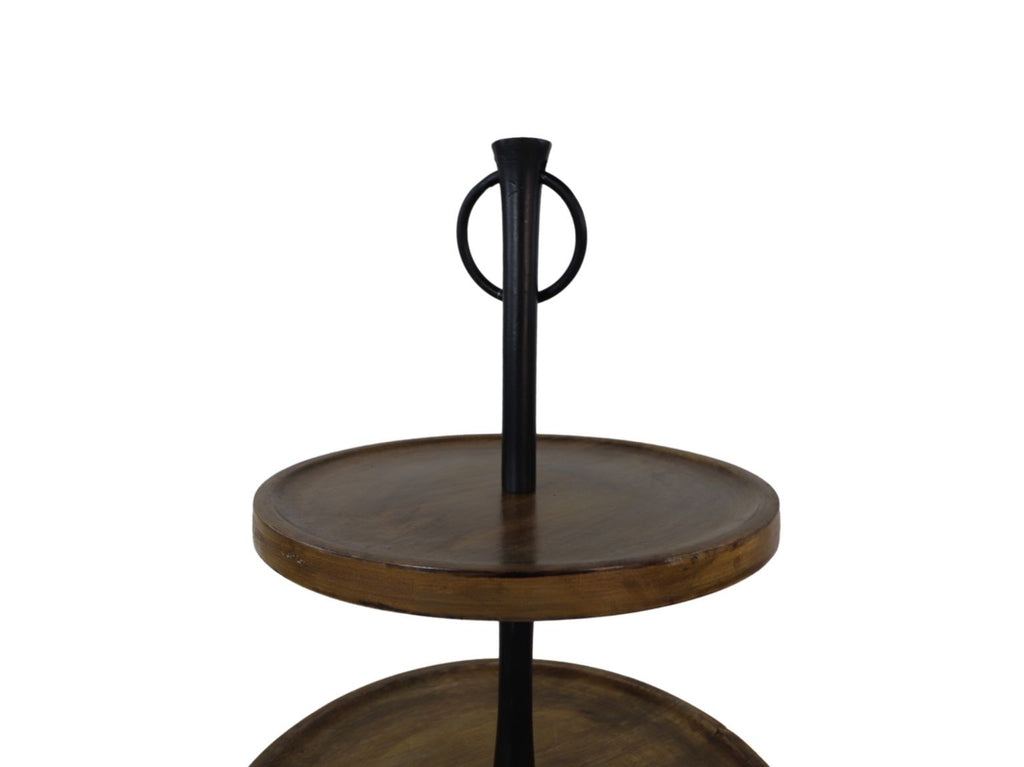 Houten etagère - 30x30x45 - Naturel/Zwart - Mango/Metaal