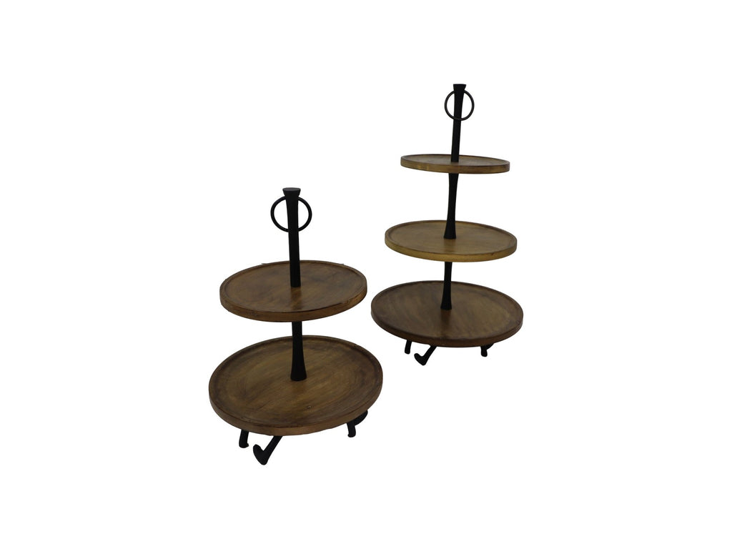 Houten etagère - 30x30x45 - Naturel/Zwart - Mango/Metaal