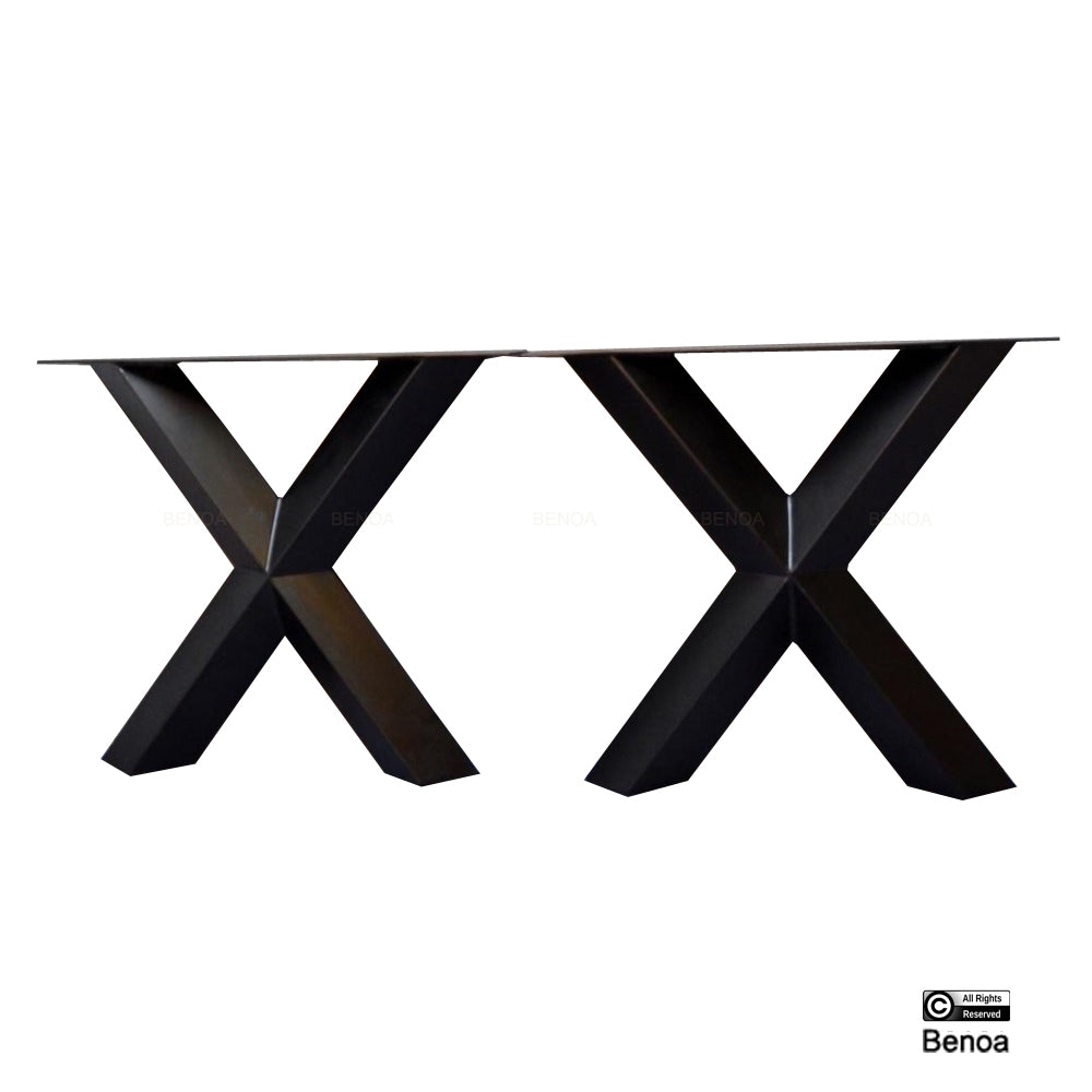 Ijzeren diamant X-poot eettafel