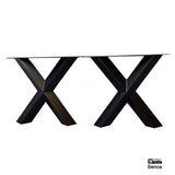 Ijzeren diamant X-poot eettafel