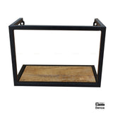Metalen wandrek met mangohouten plank.