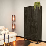 Kabinet Denver Zwart | Mangohout en staal | 90 cm