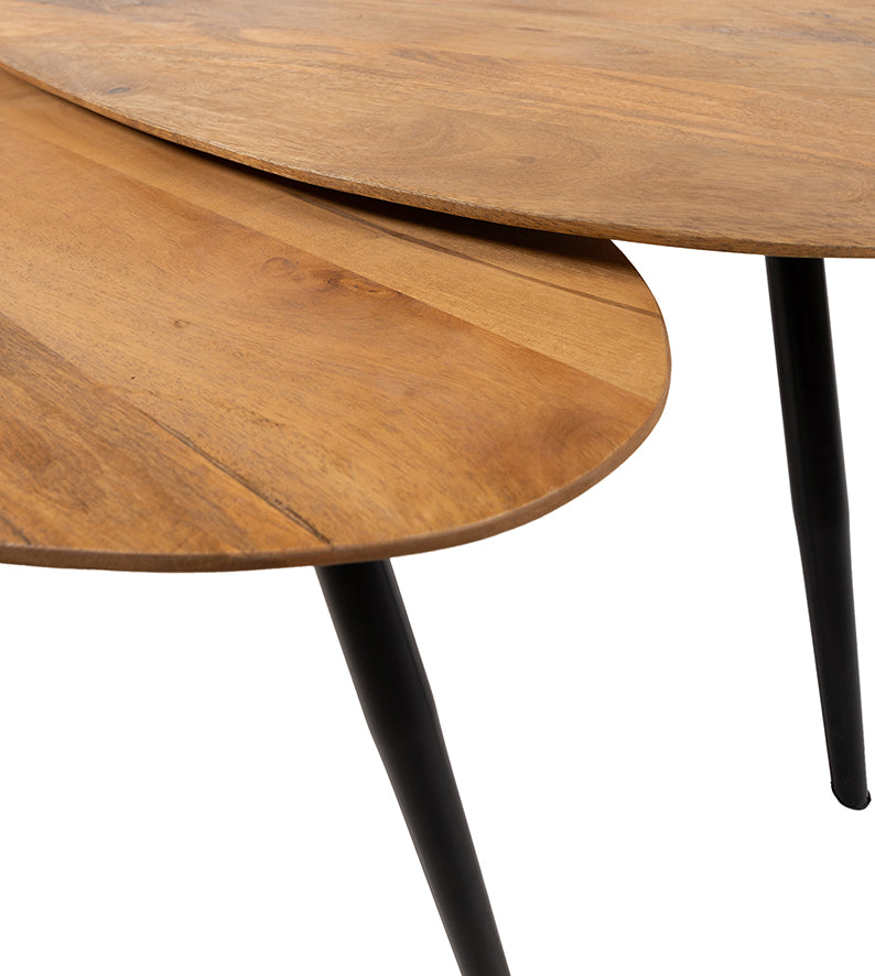 Kassel salontafel organisch, set van 2, Glad Natuurlijk (17mm)