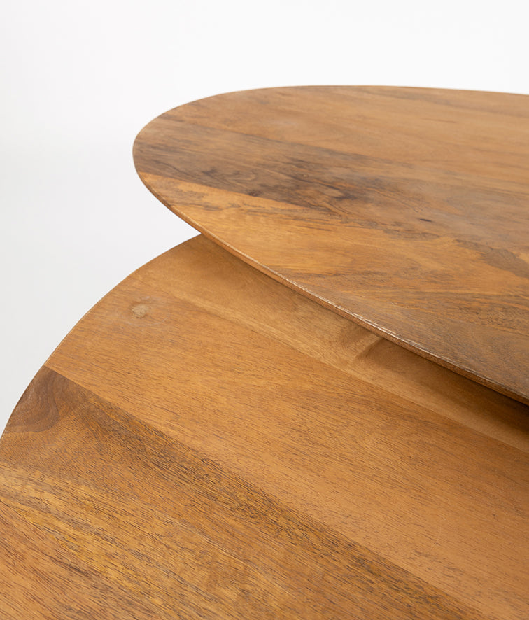 Kassel salontafel organisch, set van 2, Glad Natuurlijk (17mm)