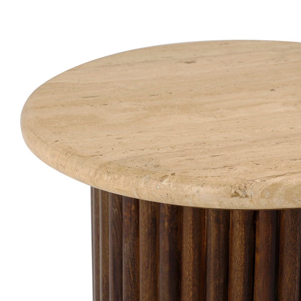Memphis side table Ø50, ribbed