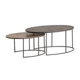 Monza salontafel set van 2, Zwartachtig brons en Antiek messing.