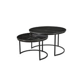 Salontafel Nova | Set van 2 | Rond | Zwart marmer