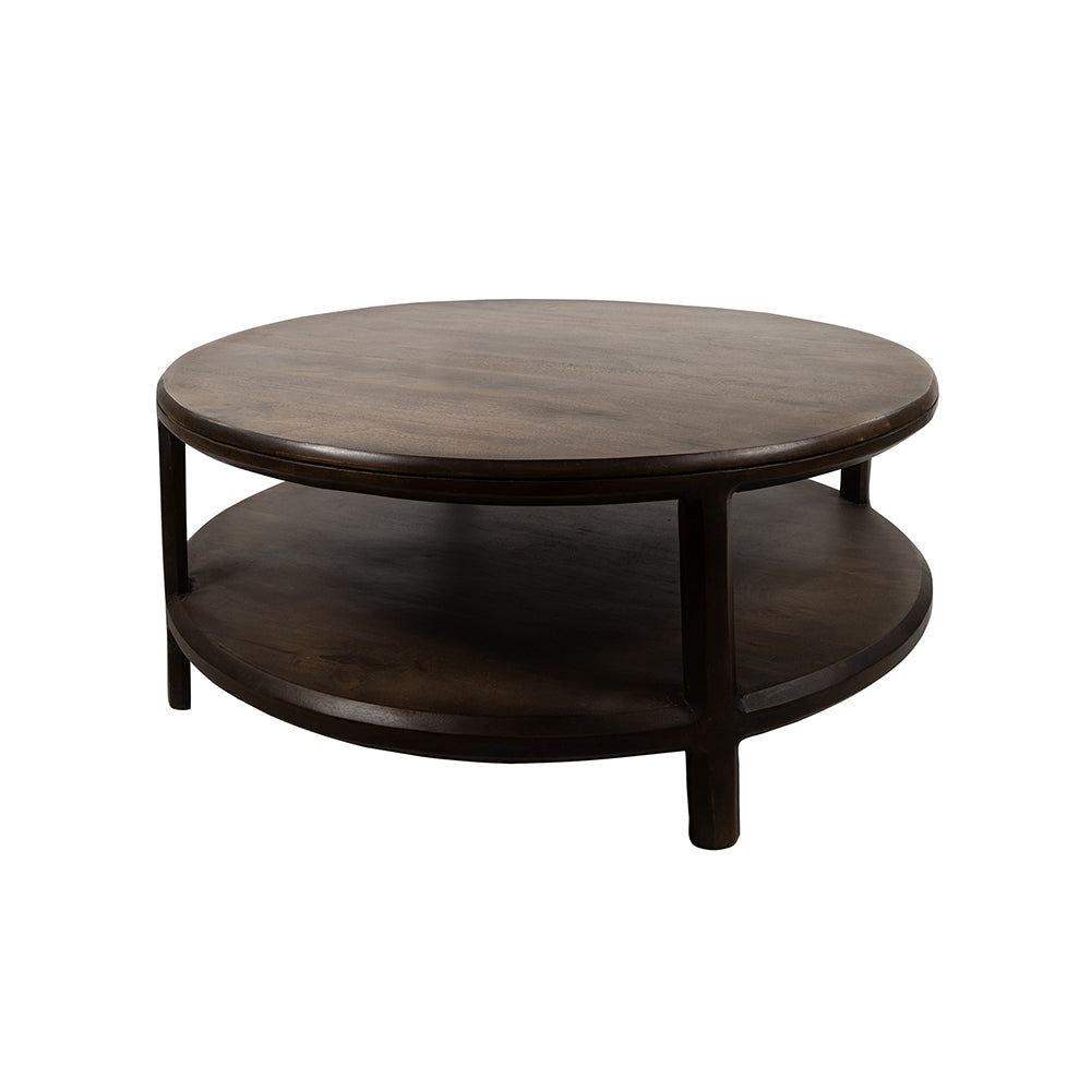 Salontafel Ø100, H40, Bruin Walnoot