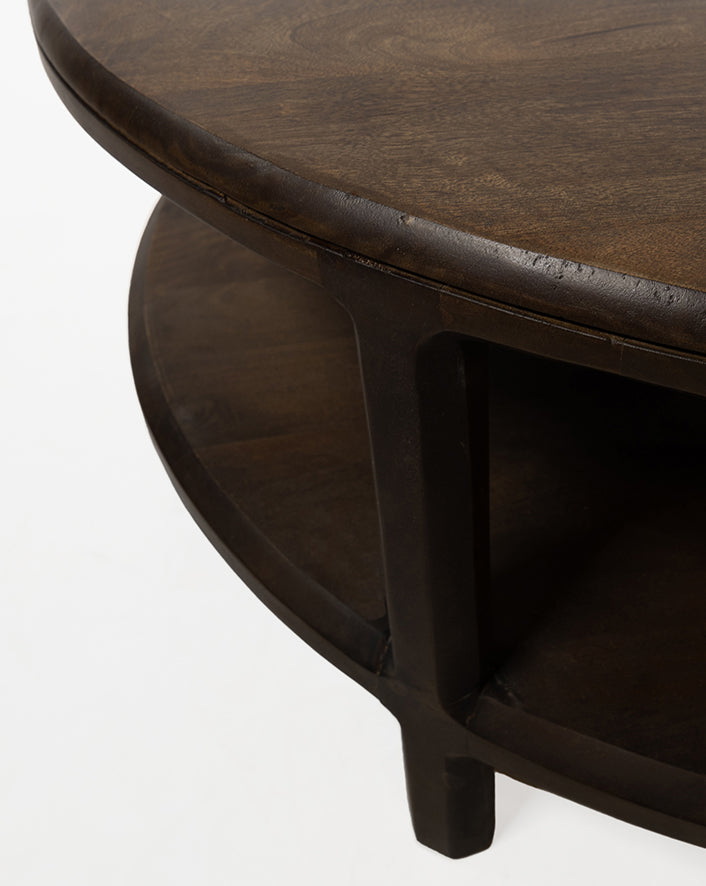 Salontafel Ø100, H40, Bruin Walnoot