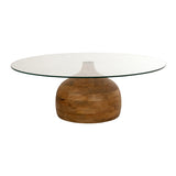 Stella salontafel Ø100, H35, Glad Natuurlijk, Helder glas