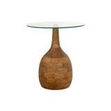 Stella salontafel Ø50, H55, Glad natuurlijk, helder glas