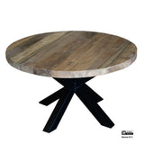Salontafel Blad Rond Teak 80 4 cm Massief Top
