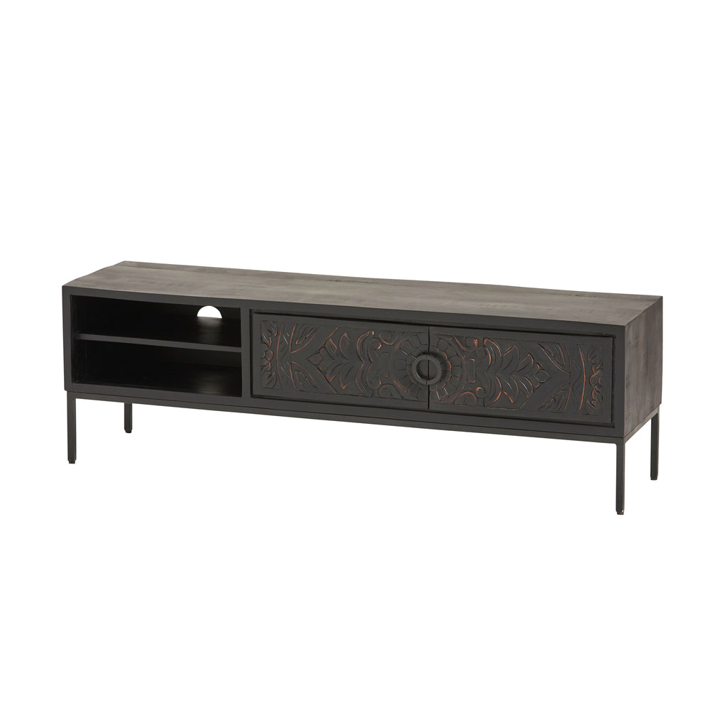 TV cabinet 160 with 2 doors and 2 open compartments