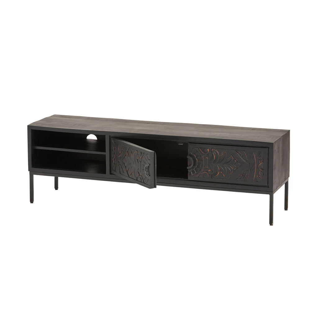 TV cabinet 160 with 2 doors and 2 open compartments