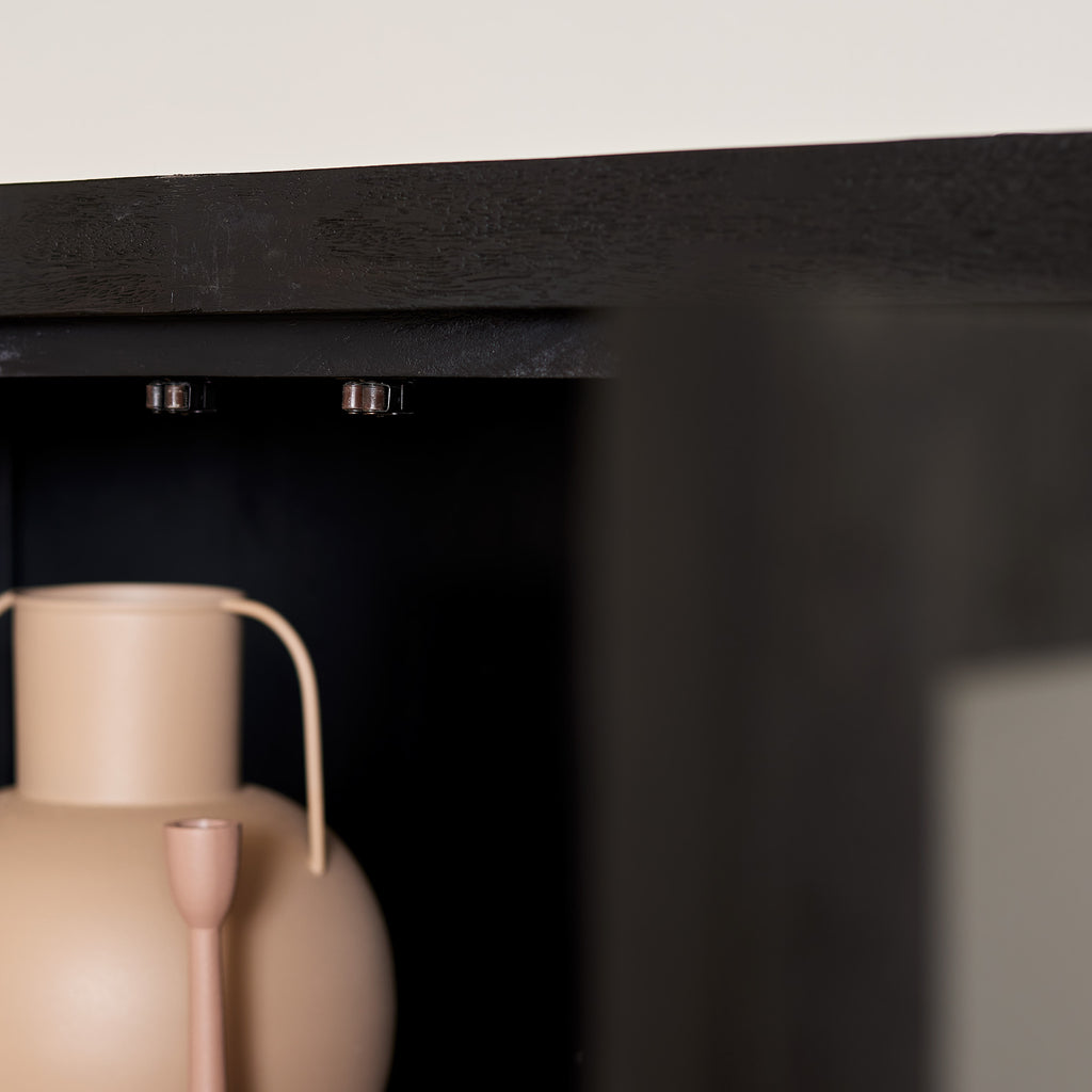 Vitrinekast Boaz Zwart | 115 cm