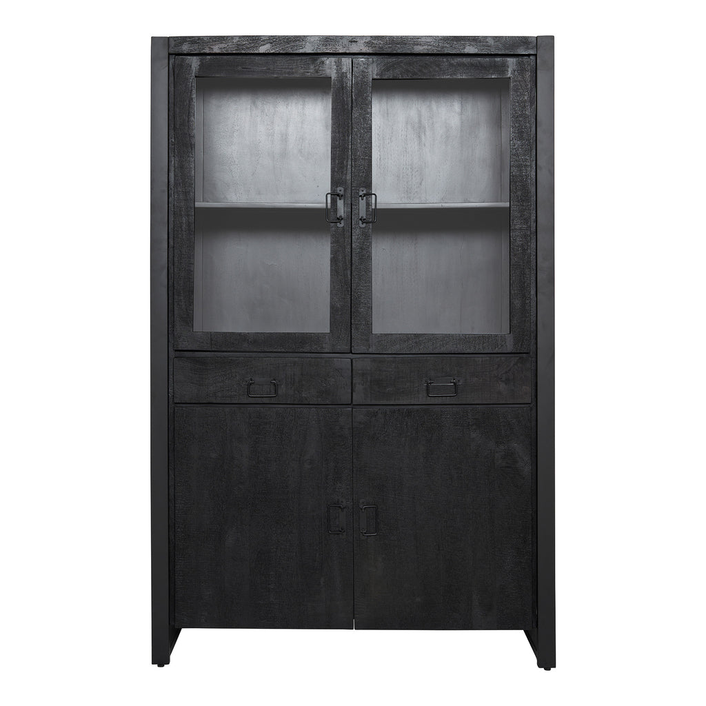 Vitrinekast Boaz Zwart | 115 cm