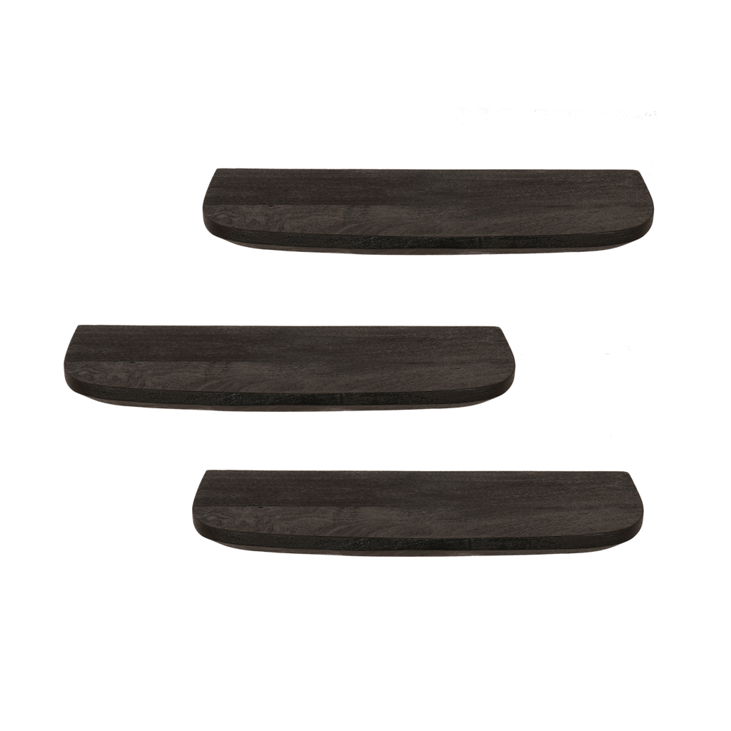Wandplank Gusta Zwart | 60 cm | Set van 3