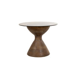 Yves bijzettafel Ø57, H47, Bruin Walnoot, Rookglas