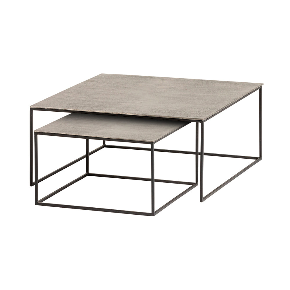 Zandvoort salontafel set van 2, Nikkel antiek